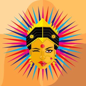 A BOLD TRADITIONAL WOMAN BACKDROP